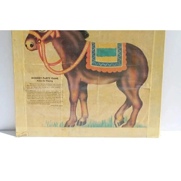 Vintage Pin The Tail On The Donkey Party Children's Game Poster Wall Art Nursery - Picture 4 of 4